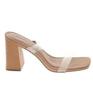 Women's Beige Block Heel Sandals